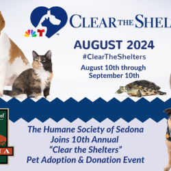 Press Release:  The Humane Society of Sedona Joins 10th Annual “Clear the Shelters” Pet Adoption Event